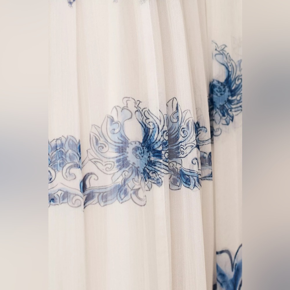NWT Sachin & Babi Wren Maxi Dress size 12 blue white maxi sleeveless tie floral - Picture 5 of 5
